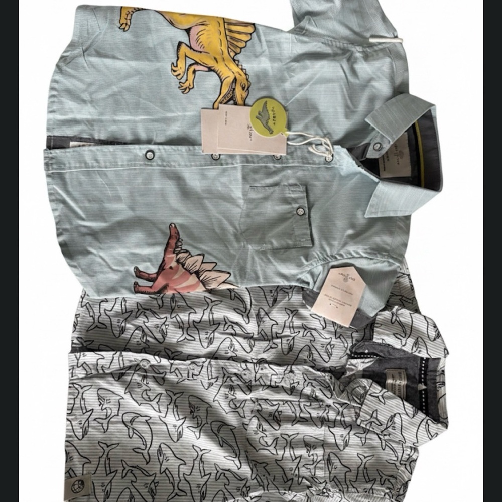 Button Down Short Sleeve Toddler Boy Shirts. Both size 3T